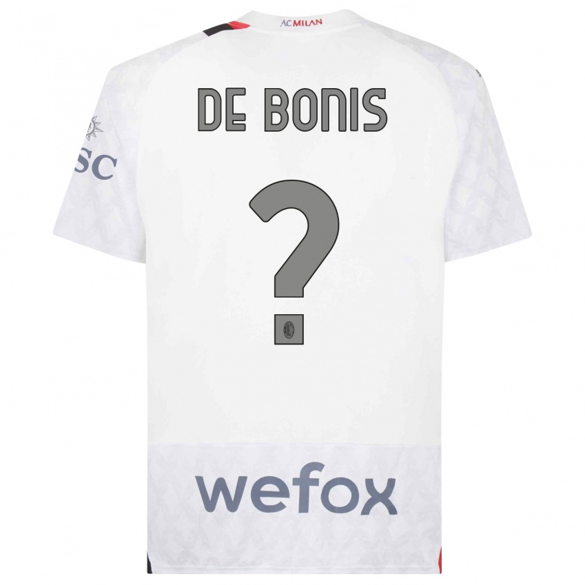 Kinderen Andrea De Bonis #0 Wit Uitshirt Uittenue 2023/24 T-Shirt
