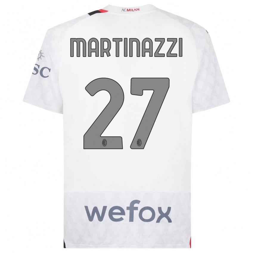 Kinderen Luca Martinazzi #27 Wit Uitshirt Uittenue 2023/24 T-Shirt