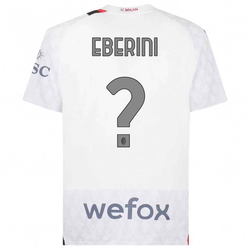Kinderen Daniele Eberini #0 Wit Uitshirt Uittenue 2023/24 T-Shirt