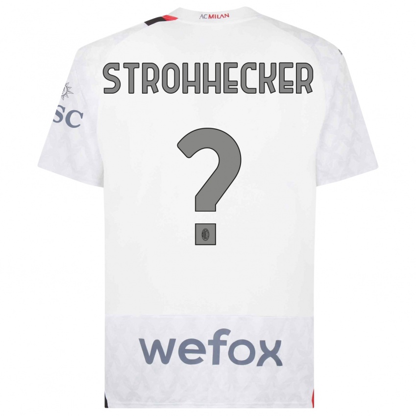 Kinderen Riccardo Strohhecker #0 Wit Uitshirt Uittenue 2023/24 T-Shirt