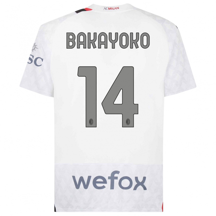 Kinderen Tiemoue Bakayoko #14 Wit Uitshirt Uittenue 2023/24 T-Shirt