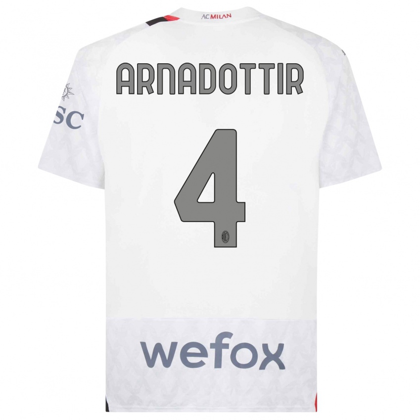 Kinderen Guony Arnadottir #4 Wit Uitshirt Uittenue 2023/24 T-Shirt