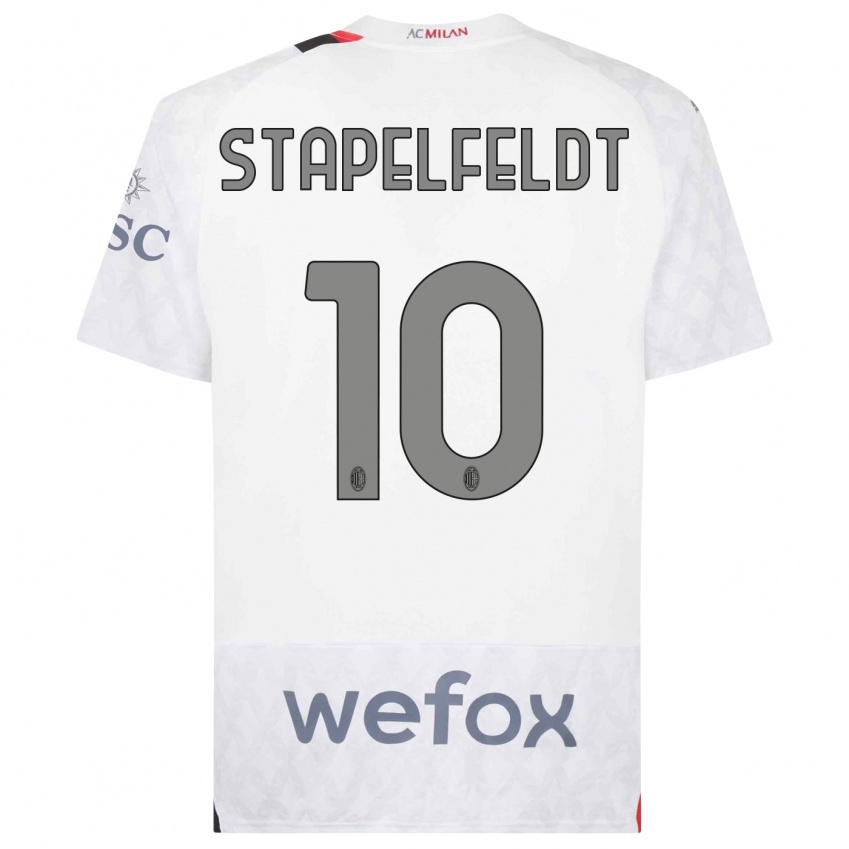 Kinderen Nina Stapelfeldt #10 Wit Uitshirt Uittenue 2023/24 T-Shirt