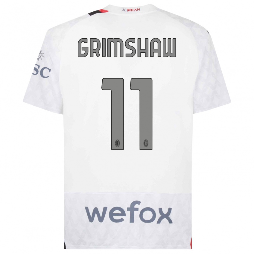 Kinderen Christy Grimshaw #11 Wit Uitshirt Uittenue 2023/24 T-Shirt
