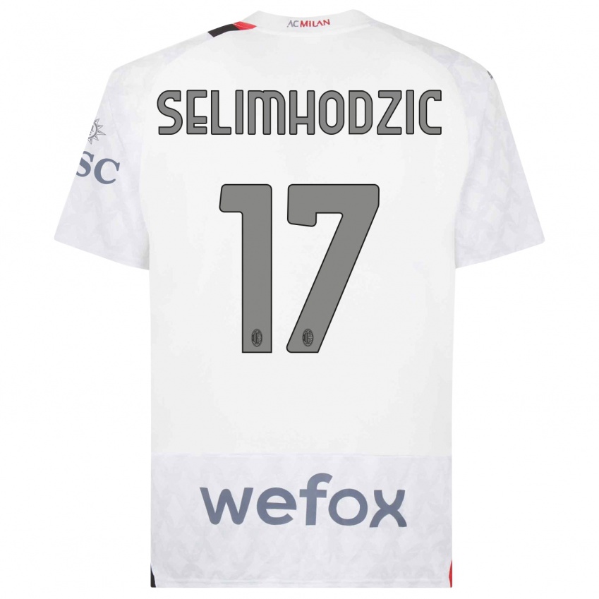 Kinderen Noa Selimhodzic #17 Wit Uitshirt Uittenue 2023/24 T-Shirt