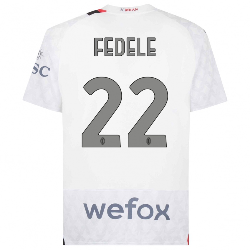 Kinderen Noemi Fedele #22 Wit Uitshirt Uittenue 2023/24 T-Shirt