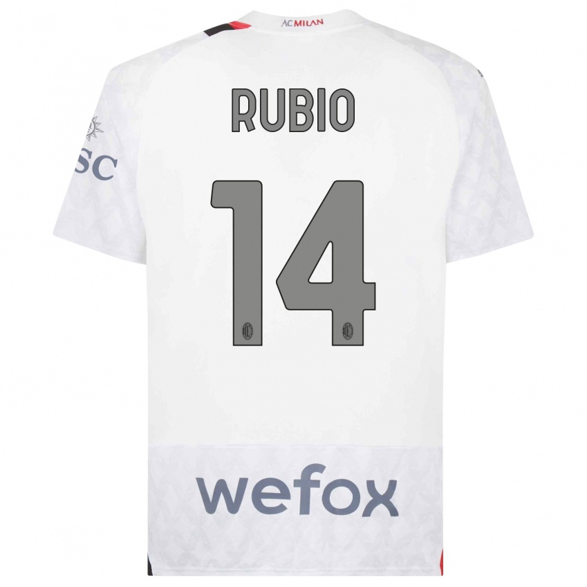 Kinderen Silvia Rubio #14 Wit Uitshirt Uittenue 2023/24 T-Shirt