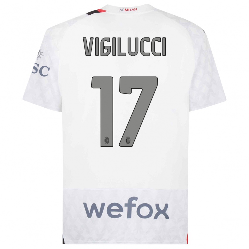 Kinderen Valery Vigilucci #17 Wit Uitshirt Uittenue 2023/24 T-Shirt