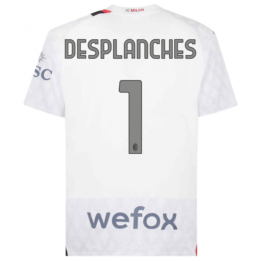 Kinderen Sebastiano Desplanches #1 Wit Uitshirt Uittenue 2023/24 T-Shirt