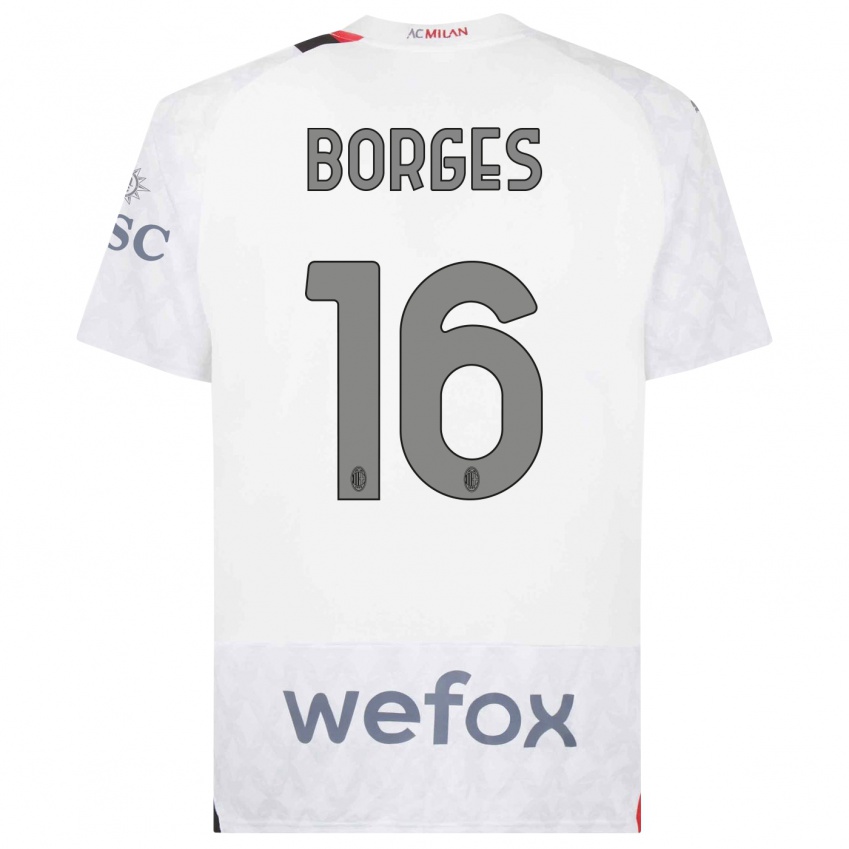 Kinderen Lenny Borges #16 Wit Uitshirt Uittenue 2023/24 T-Shirt