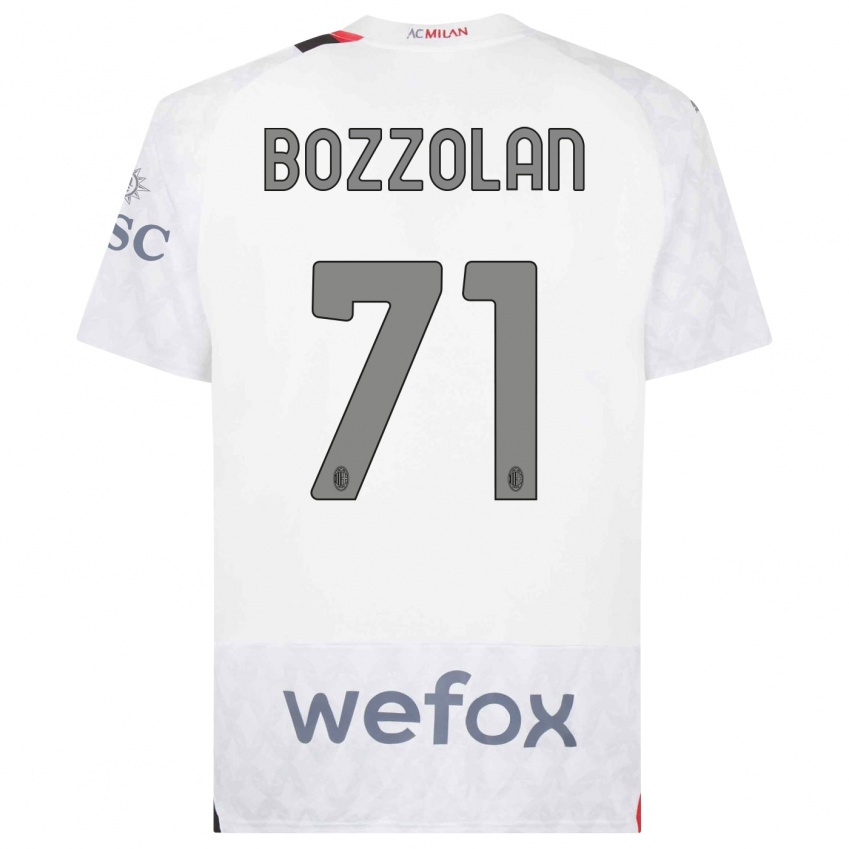 Kinderen Andrea Bozzolan #71 Wit Uitshirt Uittenue 2023/24 T-Shirt