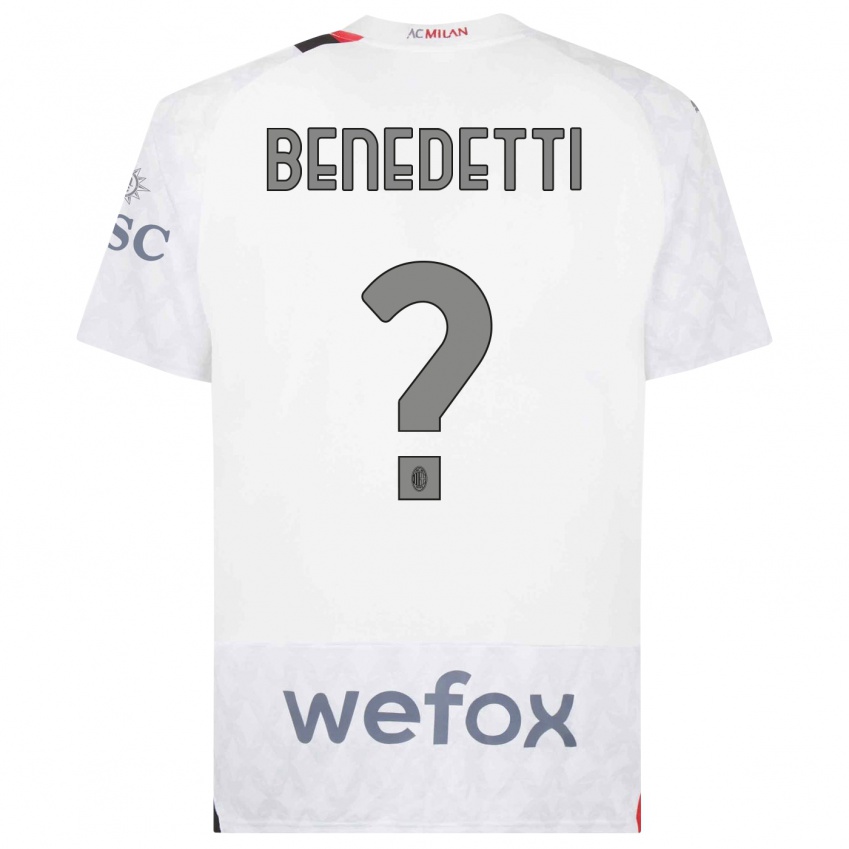 Kinderen Emanuele Benedetti #0 Wit Uitshirt Uittenue 2023/24 T-Shirt