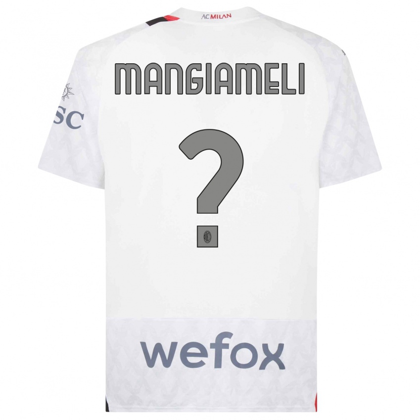 Kinderen Federico Mangiameli #0 Wit Uitshirt Uittenue 2023/24 T-Shirt