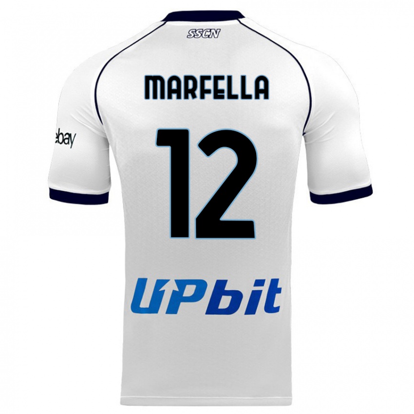 Kinderen Davide Marfella #12 Wit Uitshirt Uittenue 2023/24 T-Shirt
