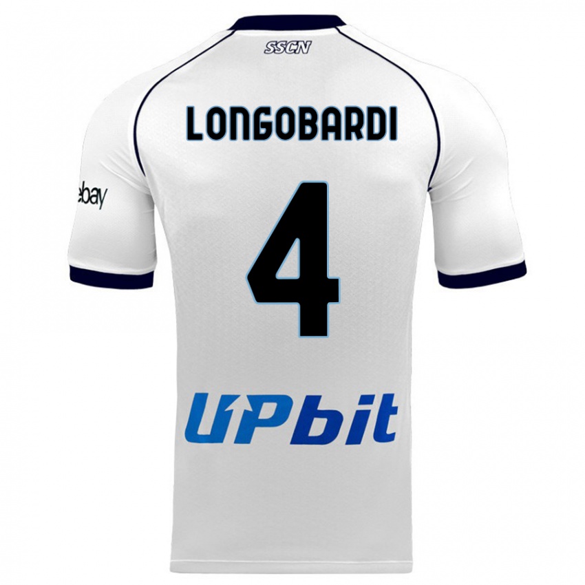 Kinderen Salvatore Longobardi #4 Wit Uitshirt Uittenue 2023/24 T-Shirt