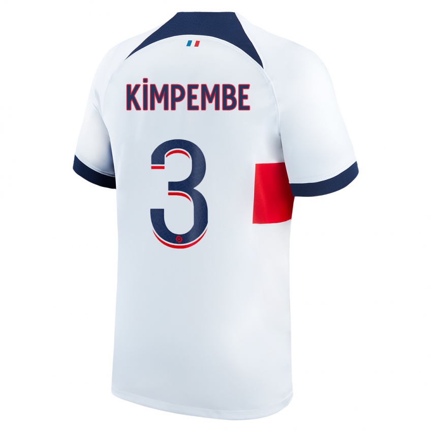 Kinderen Presnel Kimpembe #3 Wit Uitshirt Uittenue 2023/24 T-Shirt