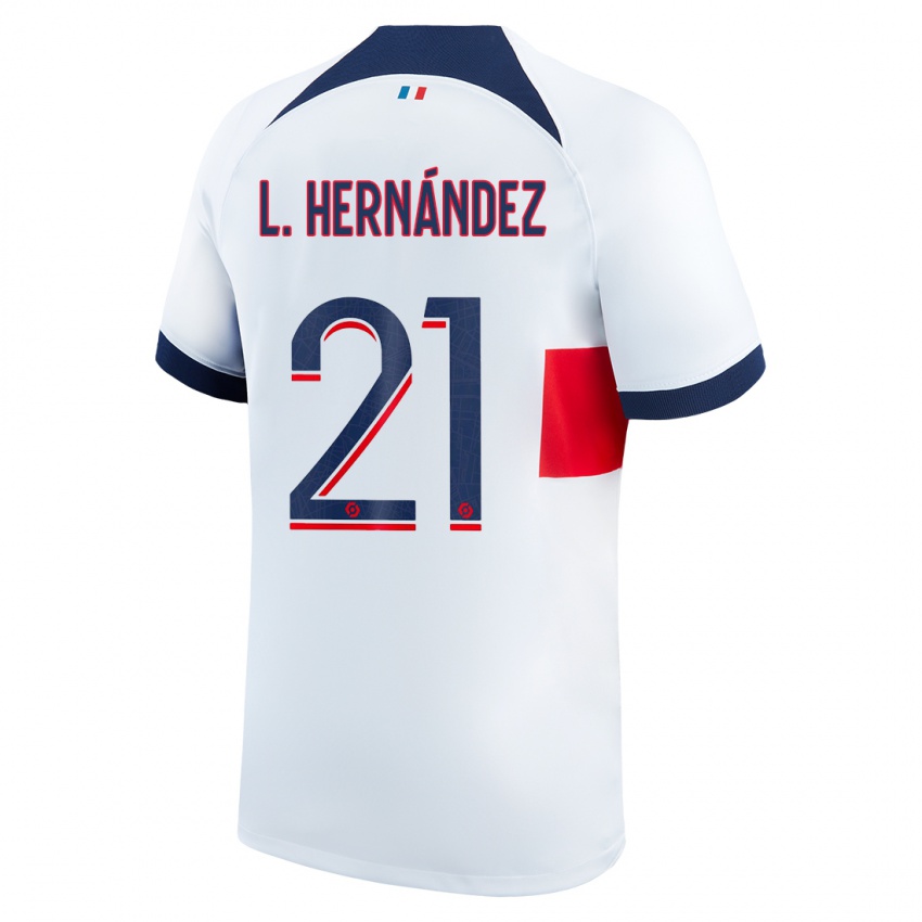 Kinderen Lucas Hernandez #21 Wit Uitshirt Uittenue 2023/24 T-Shirt