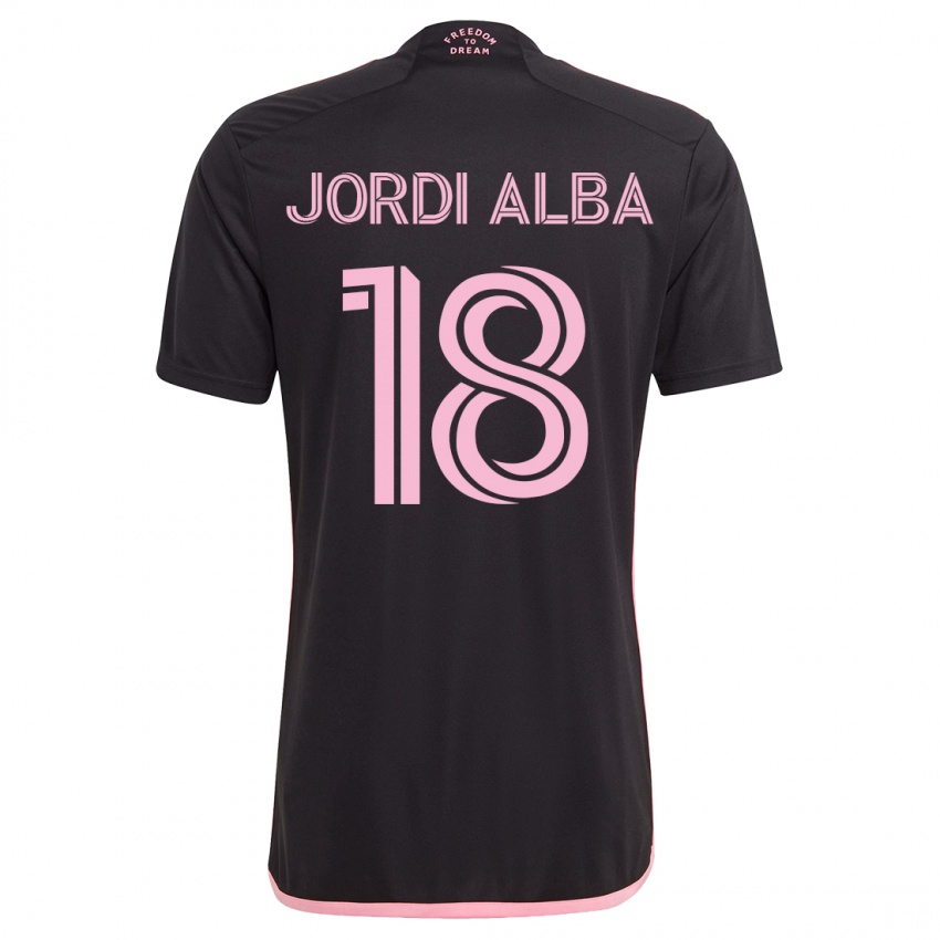 Kinderen Jordi Alba #18 Zwart Uitshirt Uittenue 2023/24 T-Shirt
