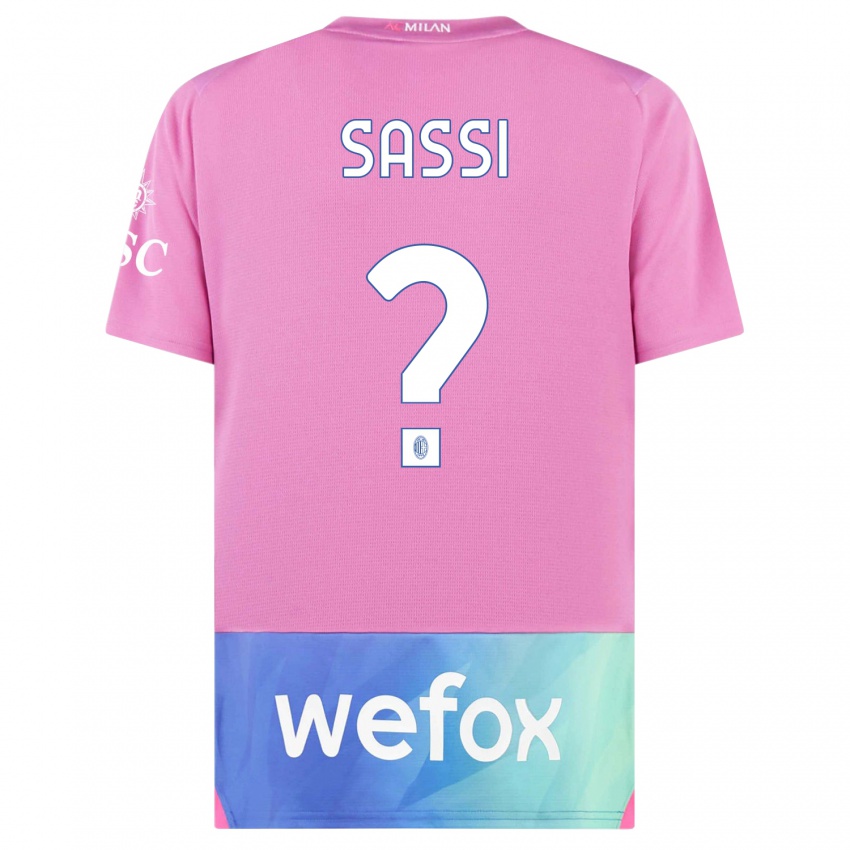 Kinderen Simone Sassi #0 Roze Paars Thuisshirt Derde Tenue 2023/24 T-Shirt