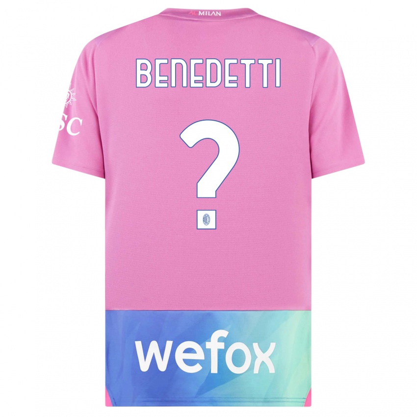 Kinderen Gioele Benedetti #0 Roze Paars Thuisshirt Derde Tenue 2023/24 T-Shirt