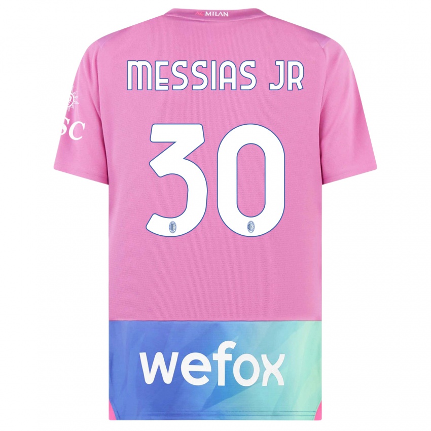 Kinderen Junior Messias #30 Roze Paars Thuisshirt Derde Tenue 2023/24 T-Shirt