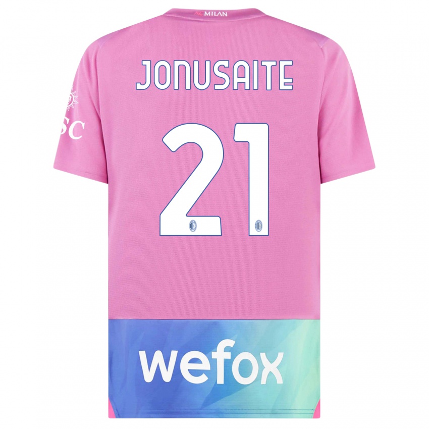 Kinderen Rimante Jonusaite #21 Roze Paars Thuisshirt Derde Tenue 2023/24 T-Shirt