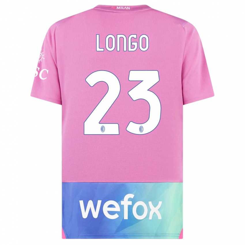 Kinderen Miriam Longo #23 Roze Paars Thuisshirt Derde Tenue 2023/24 T-Shirt