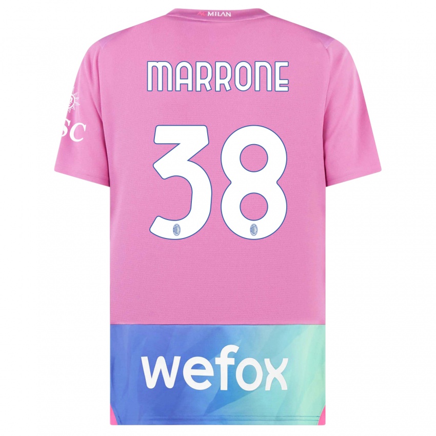 Kinderen Federico Marrone #38 Roze Paars Thuisshirt Derde Tenue 2023/24 T-Shirt
