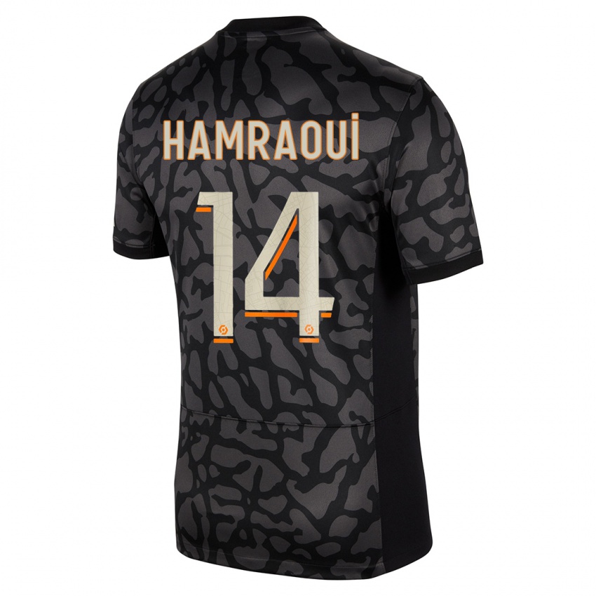 Kinderen Kheira Hamraoui #14 Zwart Thuisshirt Derde Tenue 2023/24 T-Shirt