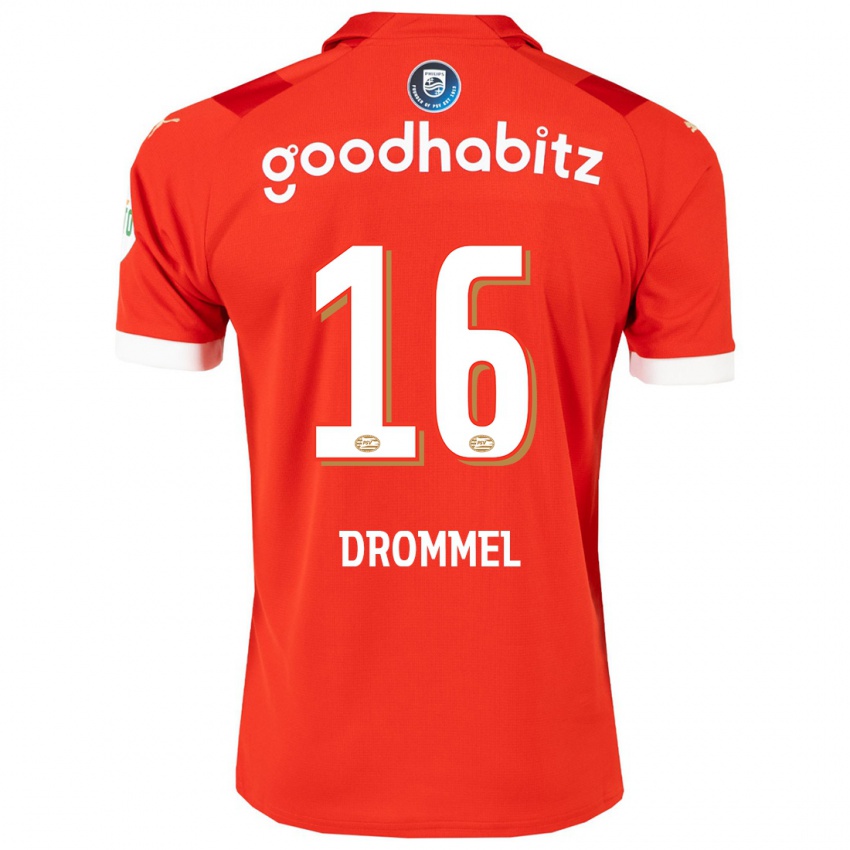 Heren Joel Drommel #16 Rood Thuisshirt Thuistenue 2023/24 T-Shirt
