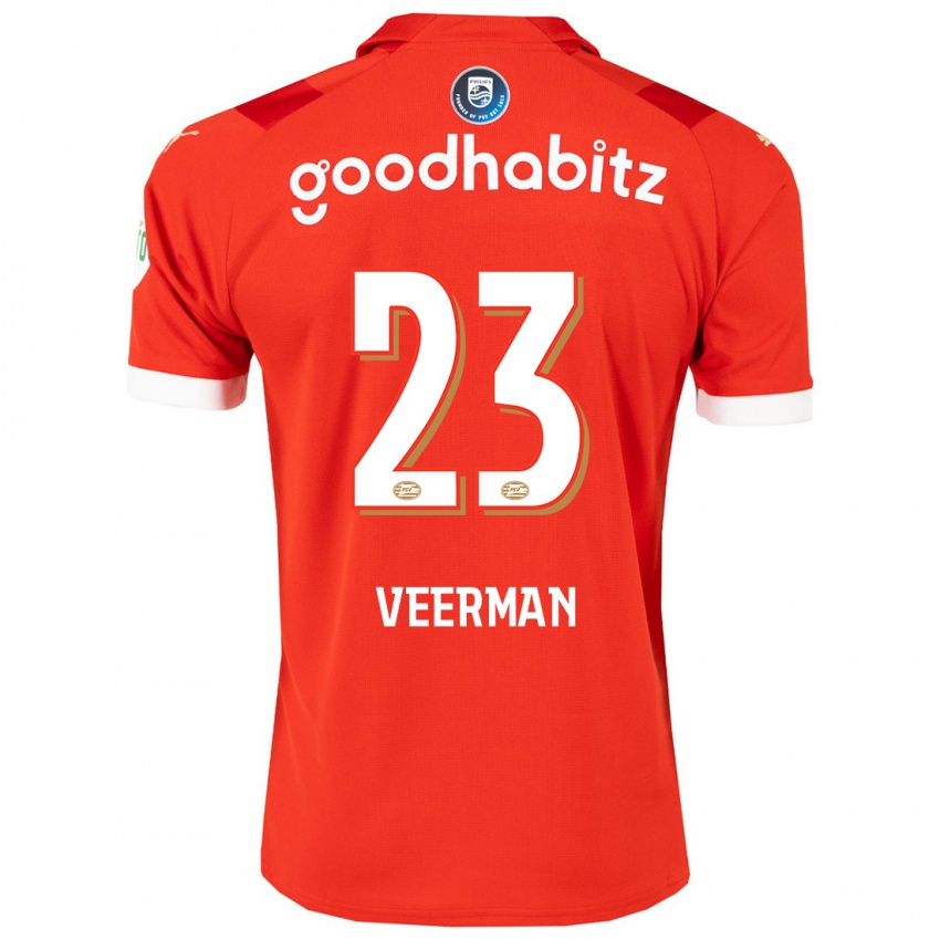 Heren Joey Veerman #23 Rood Thuisshirt Thuistenue 2023/24 T-Shirt
