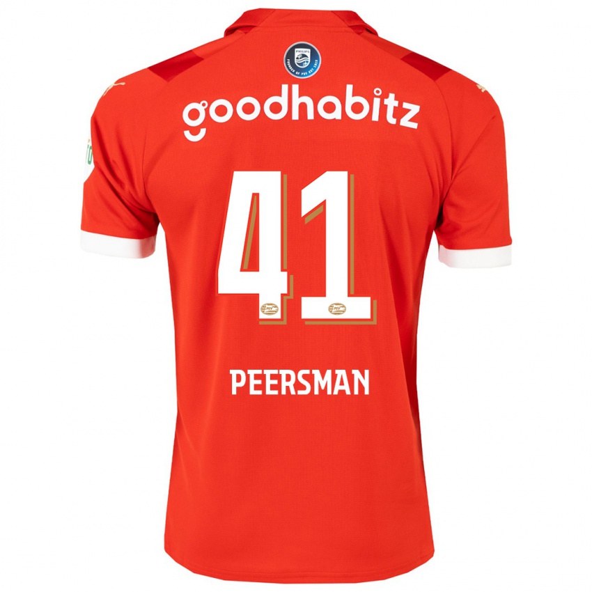 Heren Kjell Peersman #41 Rood Thuisshirt Thuistenue 2023/24 T-Shirt