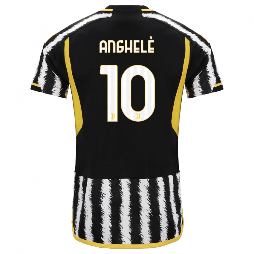 Heren Lorenzo Anghelè #10 Zwart Wit Thuisshirt Thuistenue 2023/24 T-Shirt