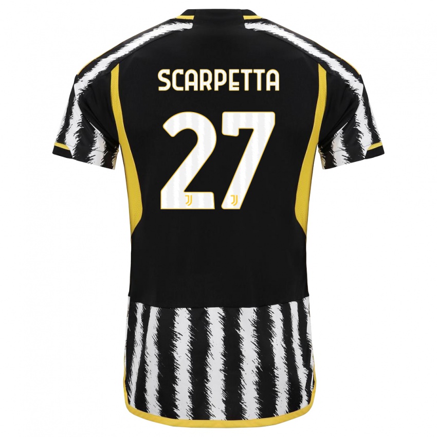 Heren Jacopo Scarpetta #27 Zwart Wit Thuisshirt Thuistenue 2023/24 T-Shirt