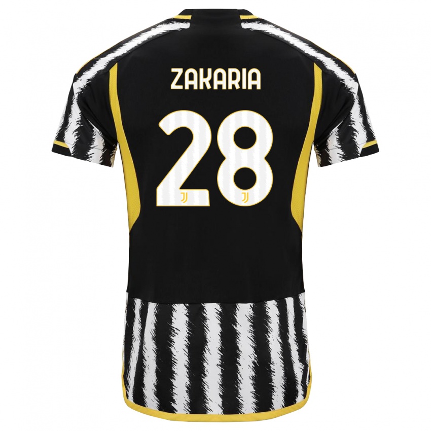 Heren Denis Zakaria #28 Zwart Wit Thuisshirt Thuistenue 2023/24 T-Shirt