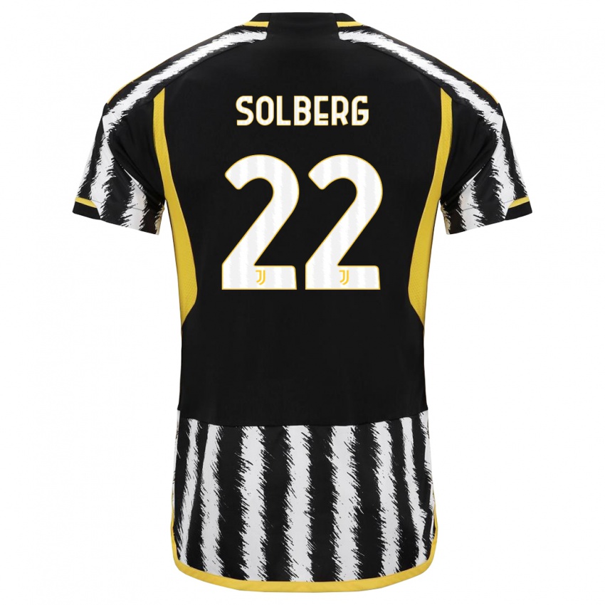 Heren Elias Solberg #22 Zwart Wit Thuisshirt Thuistenue 2023/24 T-Shirt