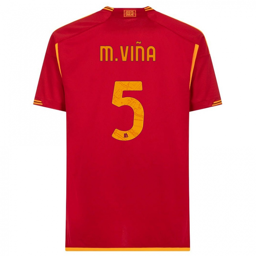 Heren Matias Vina #5 Rood Thuisshirt Thuistenue 2023/24 T-Shirt