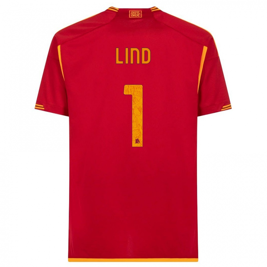 Heren Emma Lind #1 Rood Thuisshirt Thuistenue 2023/24 T-Shirt