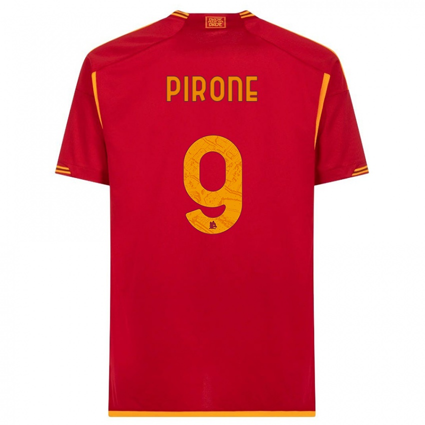 Heren Valeria Pirone #9 Rood Thuisshirt Thuistenue 2023/24 T-Shirt