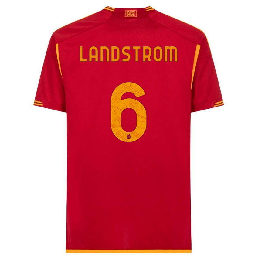Heren Elin Landstrom #6 Rood Thuisshirt Thuistenue 2023/24 T-Shirt