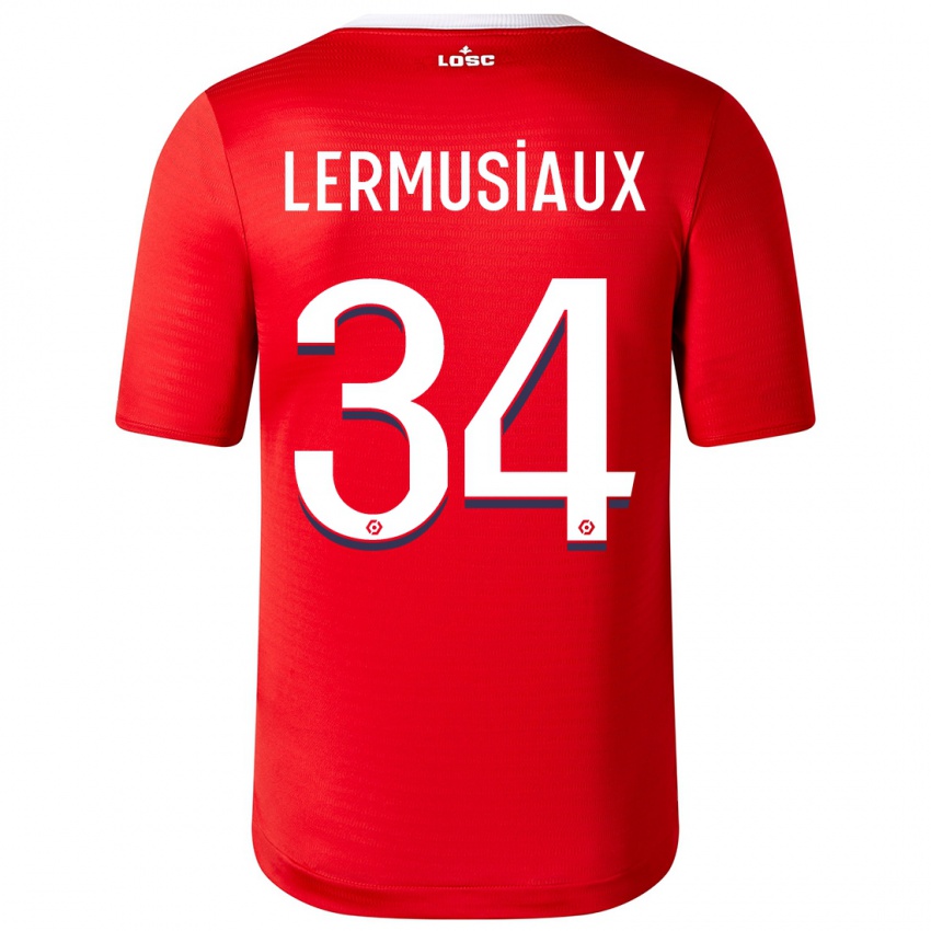 Heren Chrystal Lermusiaux #34 Rood Thuisshirt Thuistenue 2023/24 T-Shirt