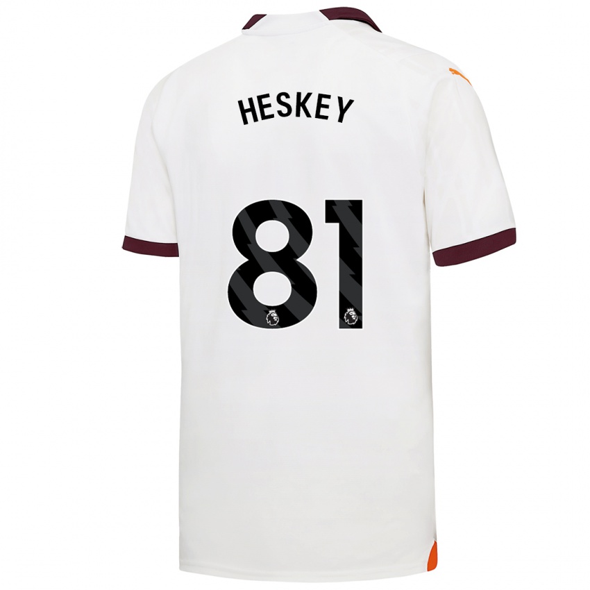 Heren Jaden Heskey #81 Wit Uitshirt Uittenue 2023/24 T-Shirt