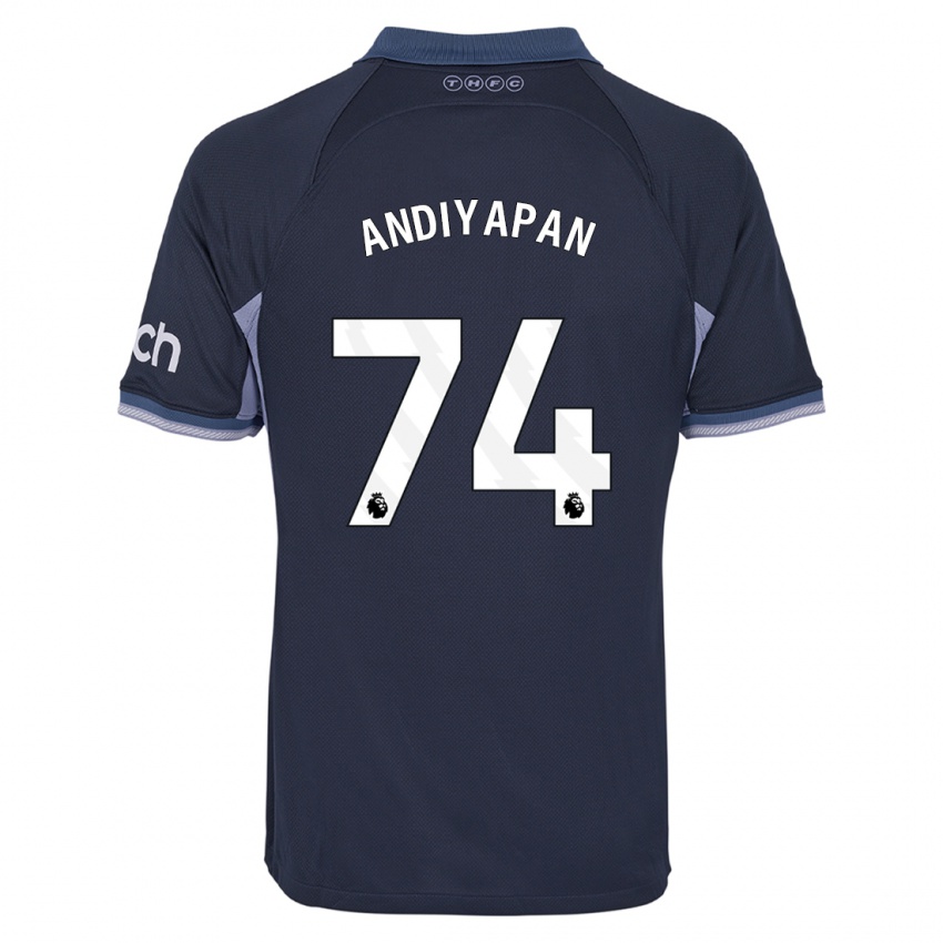 Heren William Andiyapan #74 Donkerblauw Uitshirt Uittenue 2023/24 T-Shirt