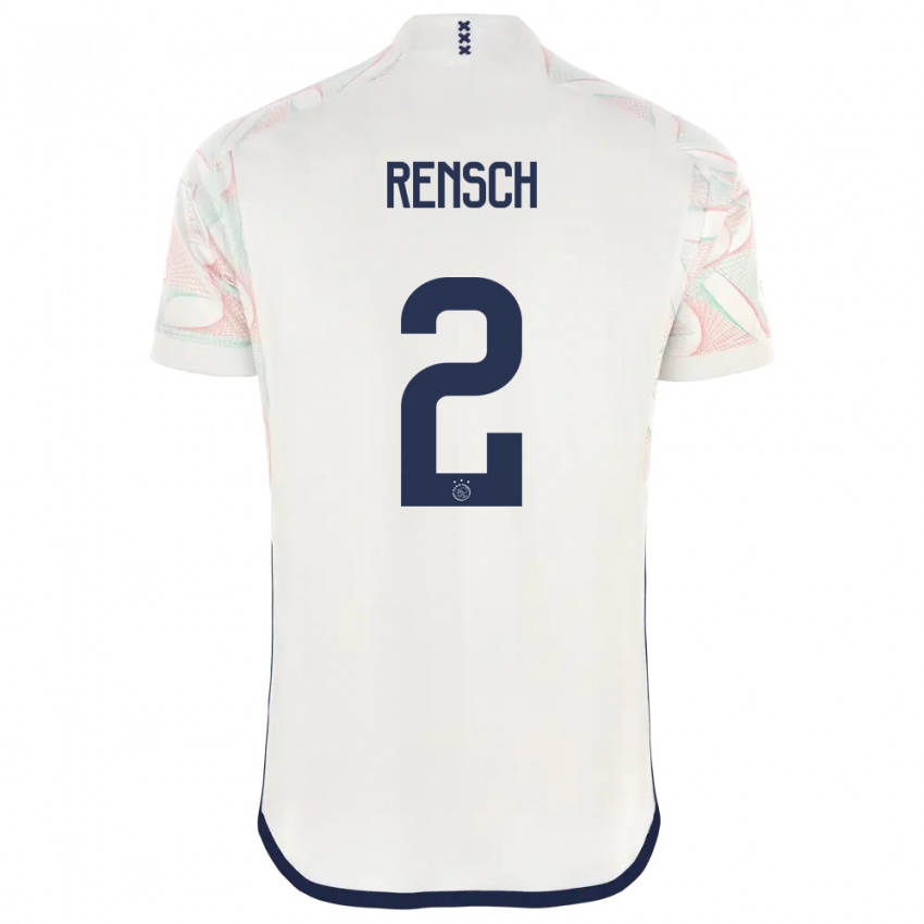 Heren Devyne Rensch #2 Wit Uitshirt Uittenue 2023/24 T-Shirt