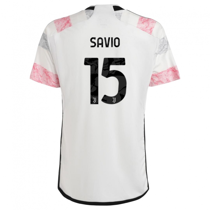 Heren Federico Savio #15 Wit Roze Uitshirt Uittenue 2023/24 T-Shirt