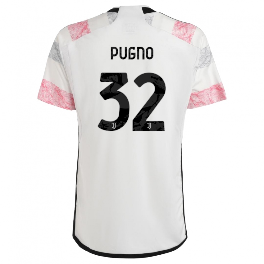 Heren Diego Pugno #32 Wit Roze Uitshirt Uittenue 2023/24 T-Shirt