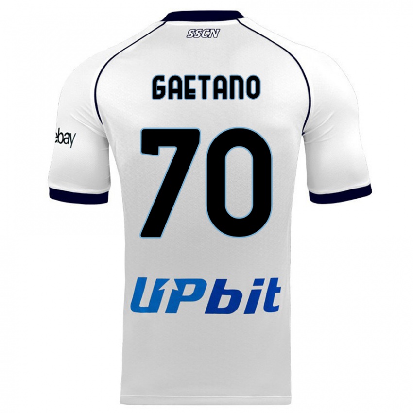 Heren Gianluca Gaetano #70 Wit Uitshirt Uittenue 2023/24 T-Shirt