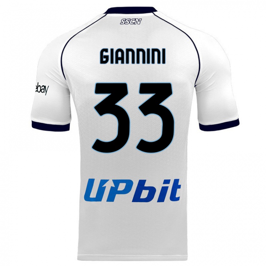 Heren Enrico Giannini #33 Wit Uitshirt Uittenue 2023/24 T-Shirt