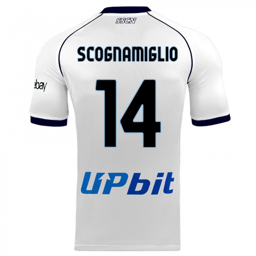 Heren Fabio Scognamiglio #14 Wit Uitshirt Uittenue 2023/24 T-Shirt