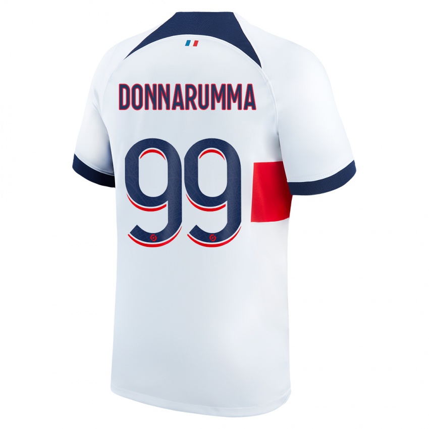 Heren Gianluigi Donnarumma #99 Wit Uitshirt Uittenue 2023/24 T-Shirt